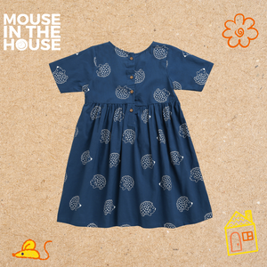 A Spiky Porcupine - Cotton Dress (Blue)