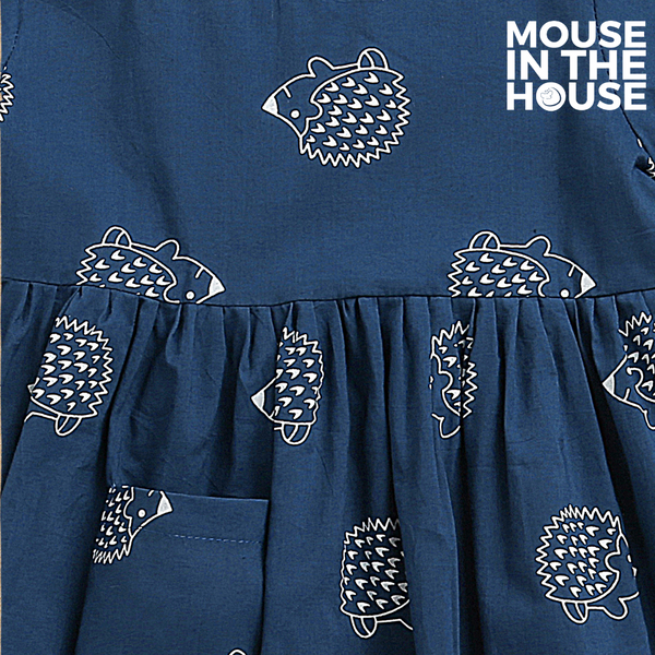 A Spiky Porcupine - Cotton Dress (Blue)
