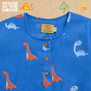 Dino Friends (Blue)- Unisex Nightdress