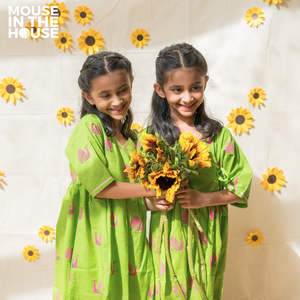 A Graceful Peacock Green Ethnic Wear (Girls)