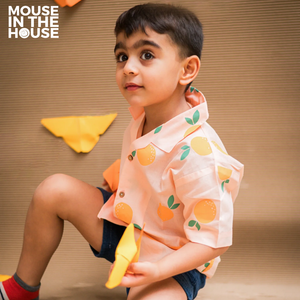 A Tangy Orange- Cotton Shirt