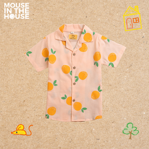 A Tangy Orange- Cotton Shirt