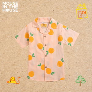 A Tangy Orange- Cotton Shirt