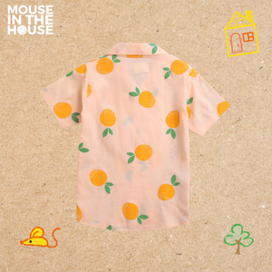 A Tangy Orange- Cotton Shirt