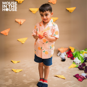 A Tangy Orange- Cotton Shirt