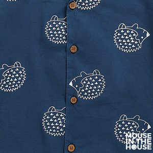 A Spiky Porcupine - Cotton Shirt (Blue)
