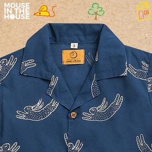 A Fuzzy Rabbit - Cotton Shirt (Blue)