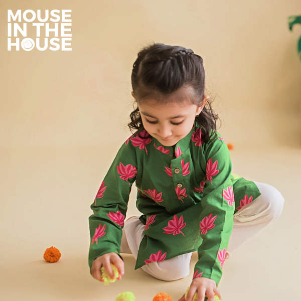 Lotus Bloom (Green)- Ethnic Wear Boys