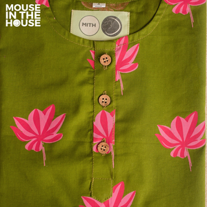 Lotus Bloom (Green)- Ethnic Wear Girls