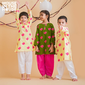 Lotus Bloom (Green)- Ethnic Wear Girls