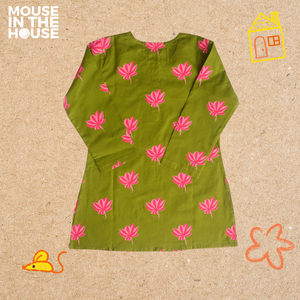 Lotus Bloom (Green)- Ethnic Wear Girls