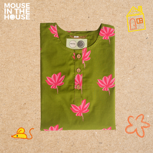 Lotus Bloom (Green)- Ethnic Wear Girls