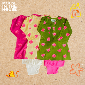 Lotus Bloom (Green)- Ethnic Wear Girls