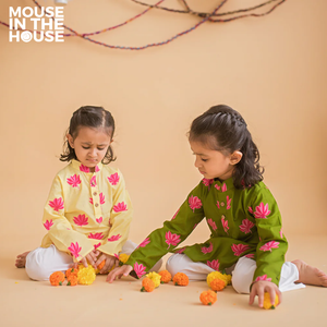 Lotus Bloom (Green)- Ethnic Wear Girls