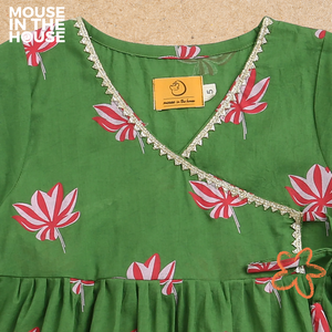 Lotus Bloom (Green)- Ethnic Wear Girls