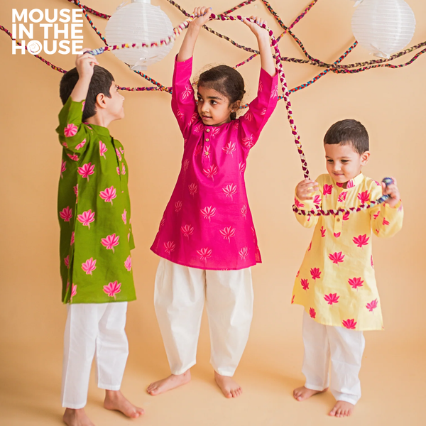 Lotus Bloom (Pink)- Ethnic Wear Girls