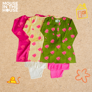 Lotus Bloom (Yellow)- Girls Ethnic Wear