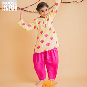 Lotus Bloom (Yellow)- Girls Ethnic Wear