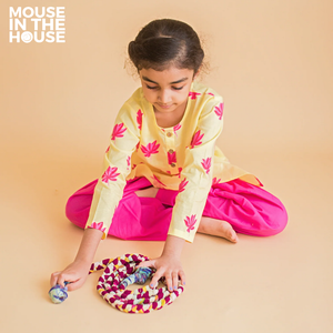 Lotus Bloom (Yellow)- Girls Ethnic Wear