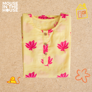 Lotus Bloom (Yellow)- Girls Ethnic Wear