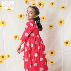 Blooming Red- Ethnic Wear Girls