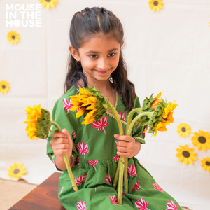 Lotus Bloom (Green)- Ethnic Wear Girls