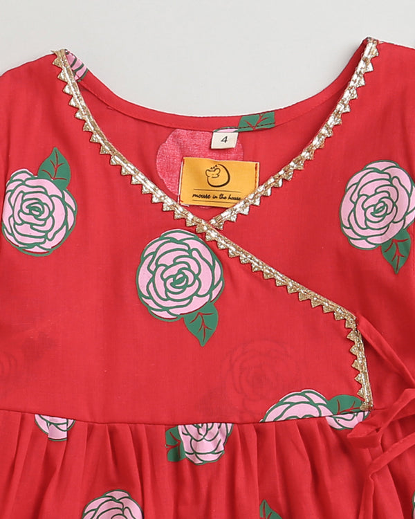 Blooming Red- Ethnic Wear Girls