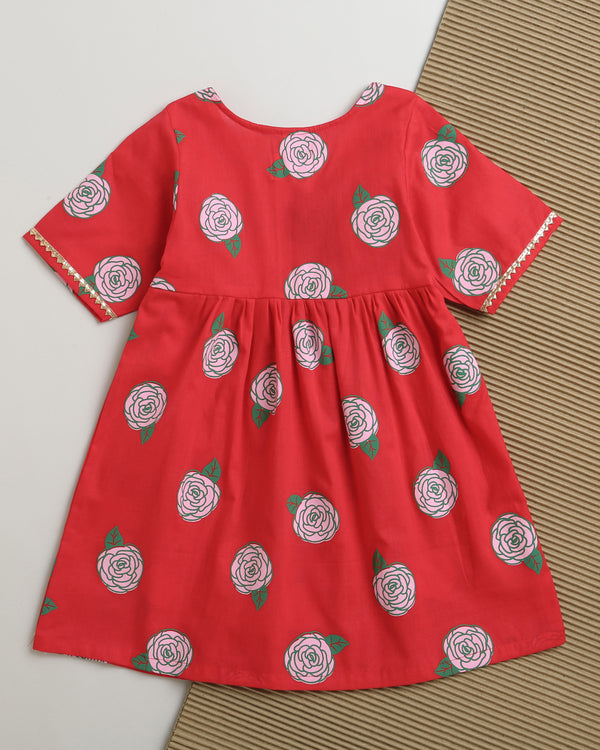 Blooming Red- Ethnic Wear Girls