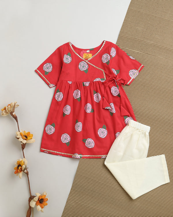 Blooming Red- Ethnic Wear Girls