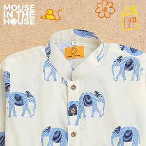 Rupa The Elephant (White)- Ethnic Wear Boys