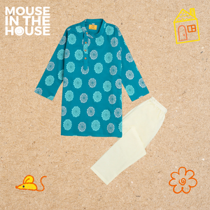 Dazzling Flower (Blue)- Ethnic Wear Boys