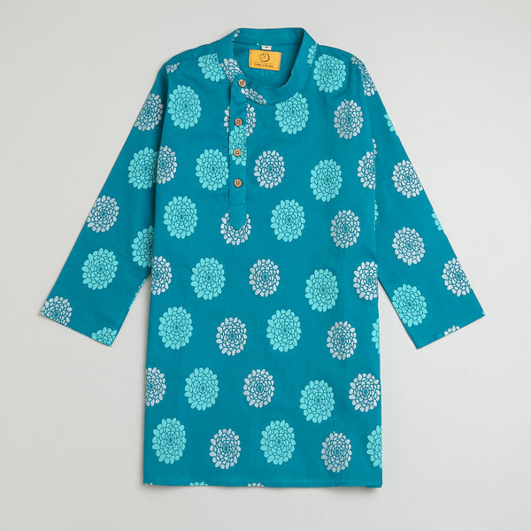 Dazzling Flower (Blue)- Ethnic Wear Boys