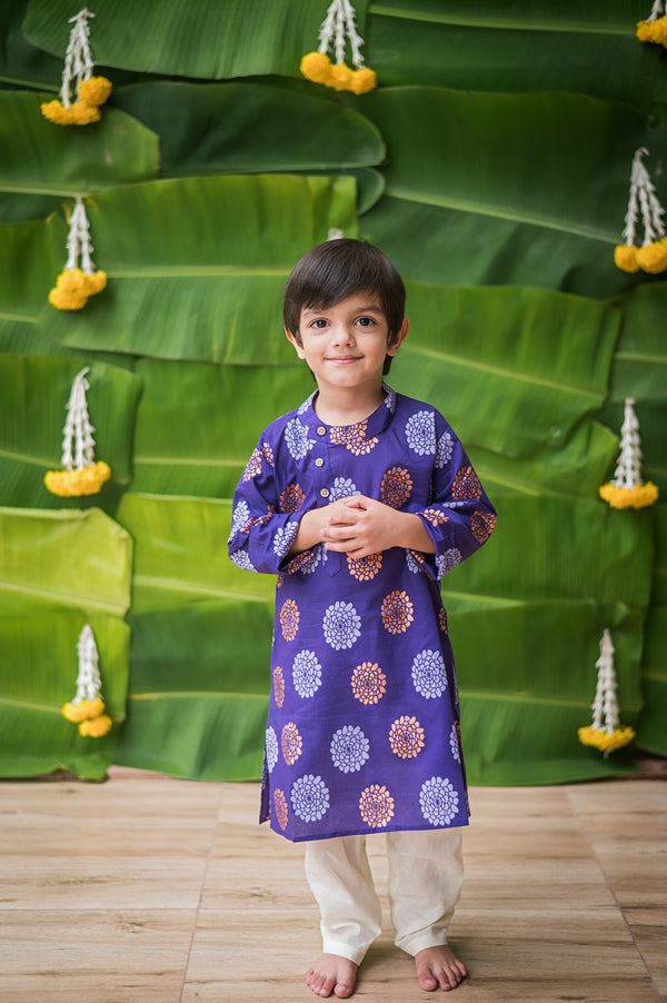 Dazzling Flower Ethnic Wear - Purple (Boys)