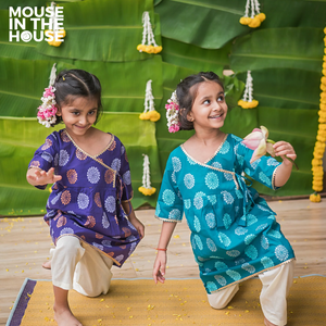 Dazzling Flower (Blue)- Ethnic Wear Girls