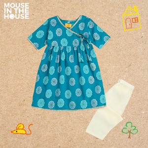 Dazzling Flower (Blue)- Ethnic Wear Girls