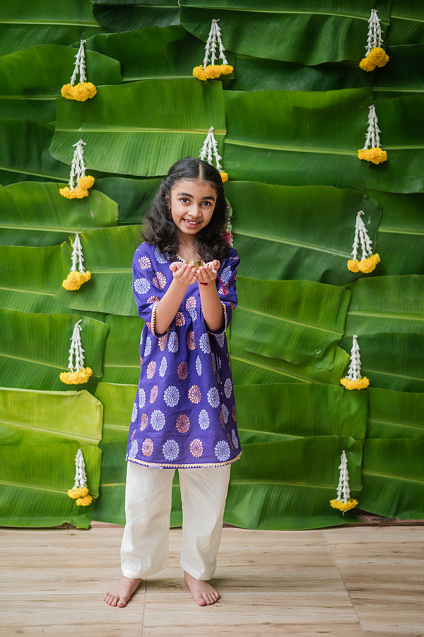 Dazzling Flower (Purple) - Ethnic Wear Girls