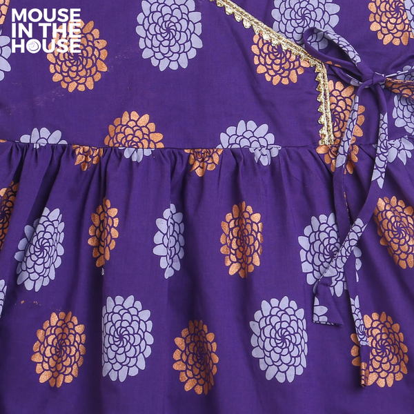 Dazzling Flower (Purple) - Ethnic Wear Girls