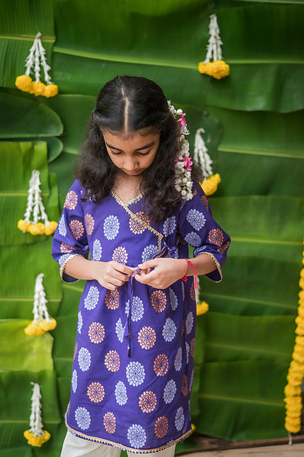 Dazzling Flower (Purple) - Ethnic Wear Girls