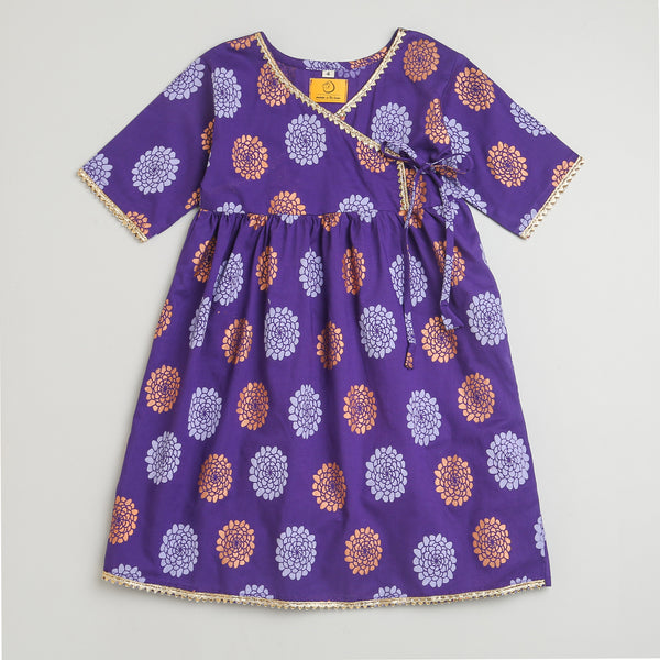 Dazzling Flower (Purple) - Ethnic Wear Girls