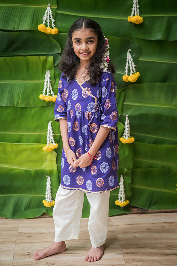 Dazzling Flower (Purple) - Ethnic Wear Girls