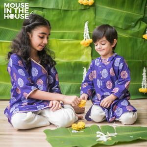 Dazzling Flower (Purple) - Ethnic Wear Girls