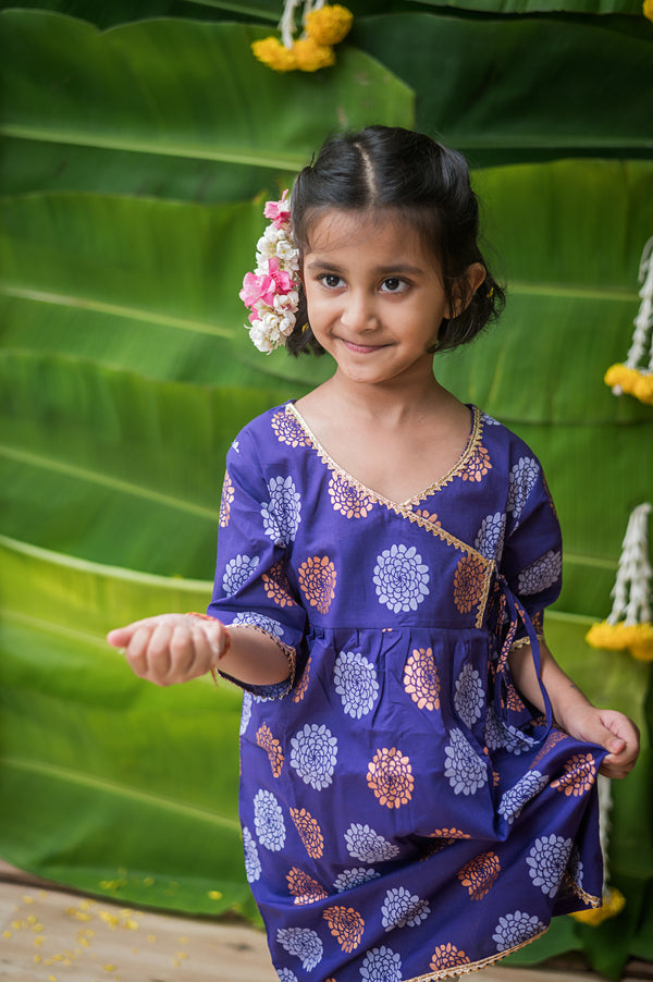 Dazzling Flower (Purple) - Ethnic Wear Girls