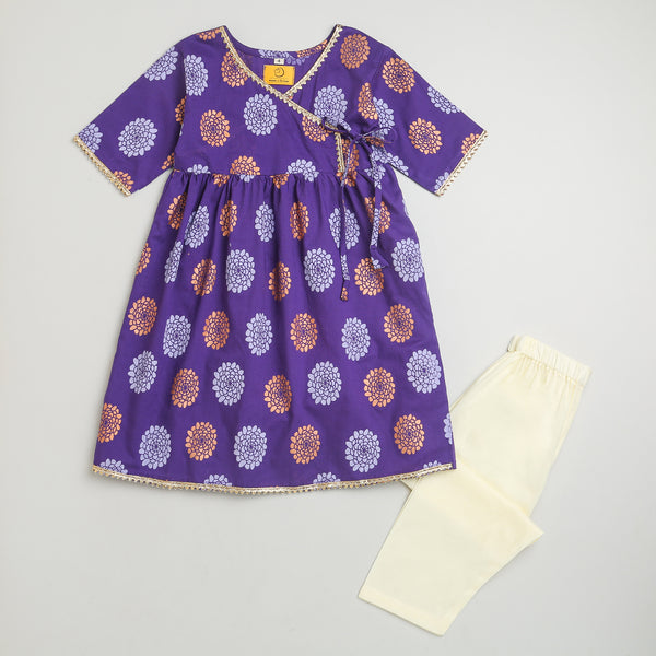 Dazzling Flower (Purple) - Ethnic Wear Girls