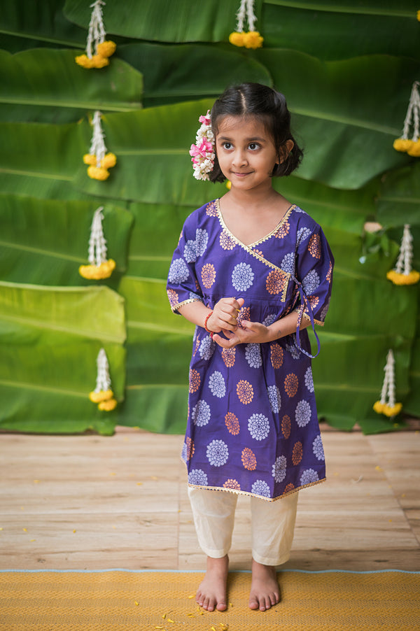 Dazzling Flower (Purple) - Ethnic Wear Girls