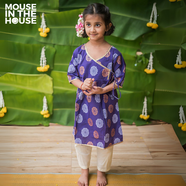 Dazzling Flower (Purple) - Ethnic Wear Girls