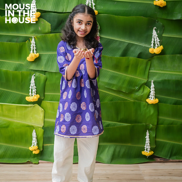Dazzling Flower (Purple) - Ethnic Wear Girls