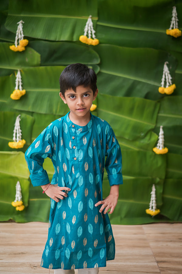 Gleaming Leaf Ethnic Wear Boys (Blue)