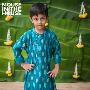 Gleaming Leaf (Blue)- Ethnic Wear Boys