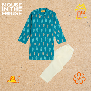 Gleaming Leaf (Blue)- Ethnic Wear Boys