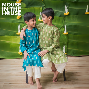 Gleaming Leaf (Blue)- Ethnic Wear Boys